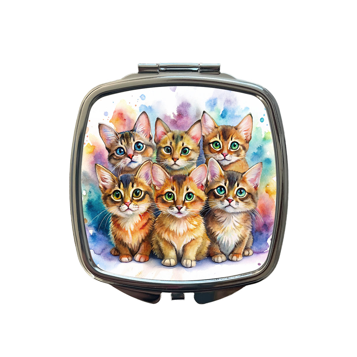Sweet Somali Cats Small Travel Purse Handbag Pocket Makeup Compact Mirror