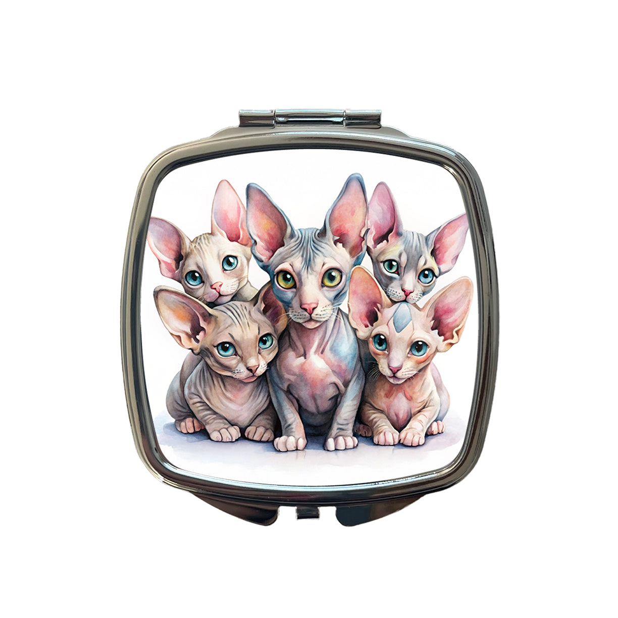 Sweet Sphynx Cats Small Travel Purse Handbag Pocket Makeup Compact Mirror
