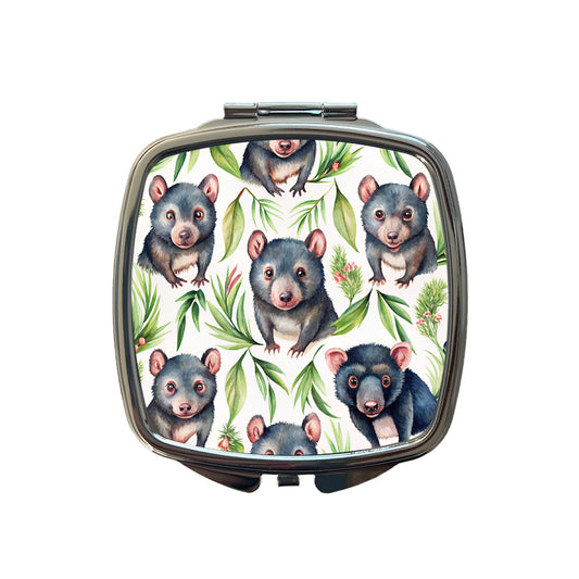 Sweet Tasmanian Devils Small Travel Purse Handbag Pocket Makeup Compact Mirror