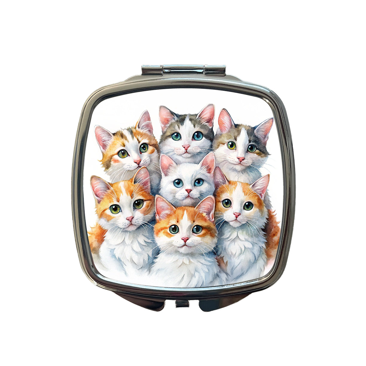 Sweet Turkish Van Cats Small Travel Purse Handbag Pocket Makeup Compact Mirror