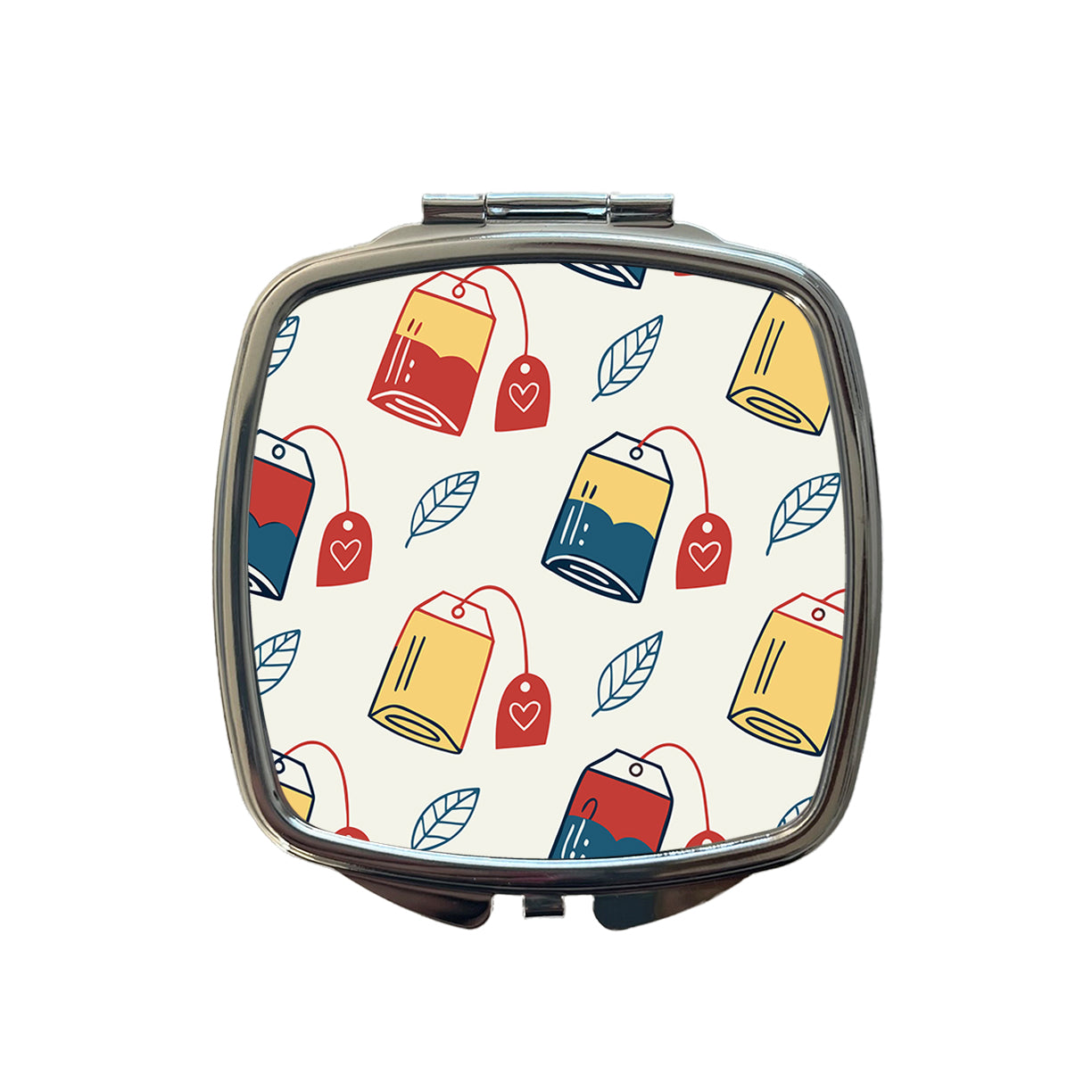 Tea Bags Fun Scattered Small Travel Purse Handbag Pocket Makeup Compact Mirror