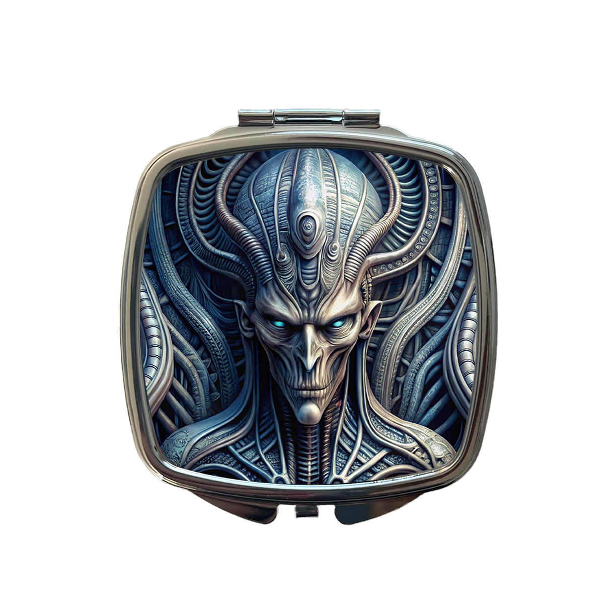 Alien Creature Creepy Horror Sci-Fi Small Travel Purse Handbag Pocket Makeup Compact Mirror