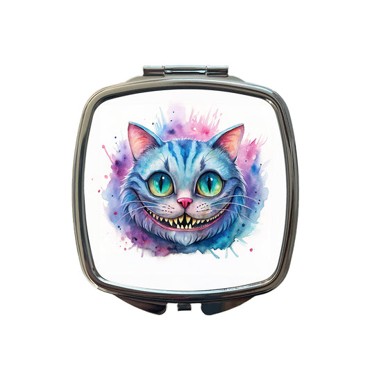 Cheshire Cat Alice in Wonderland Watercolor Small Travel Purse Handbag Pocket Makeup Compact Mirror