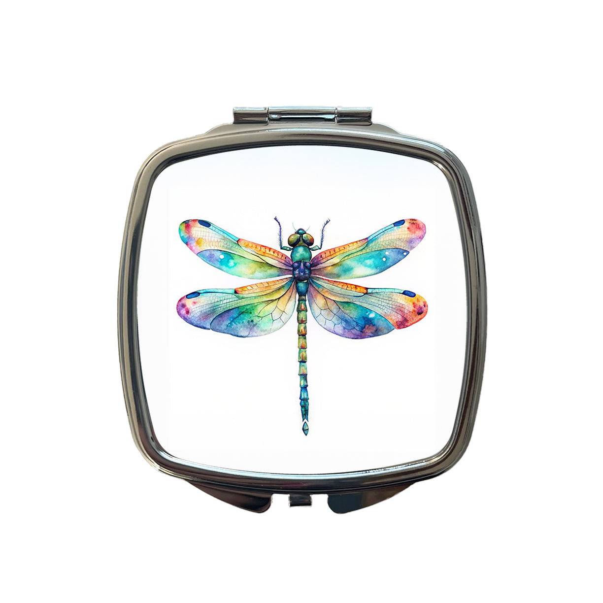 Dragonfly Rainbow Watercolor Small Travel Purse Handbag Pocket Makeup Compact Mirror