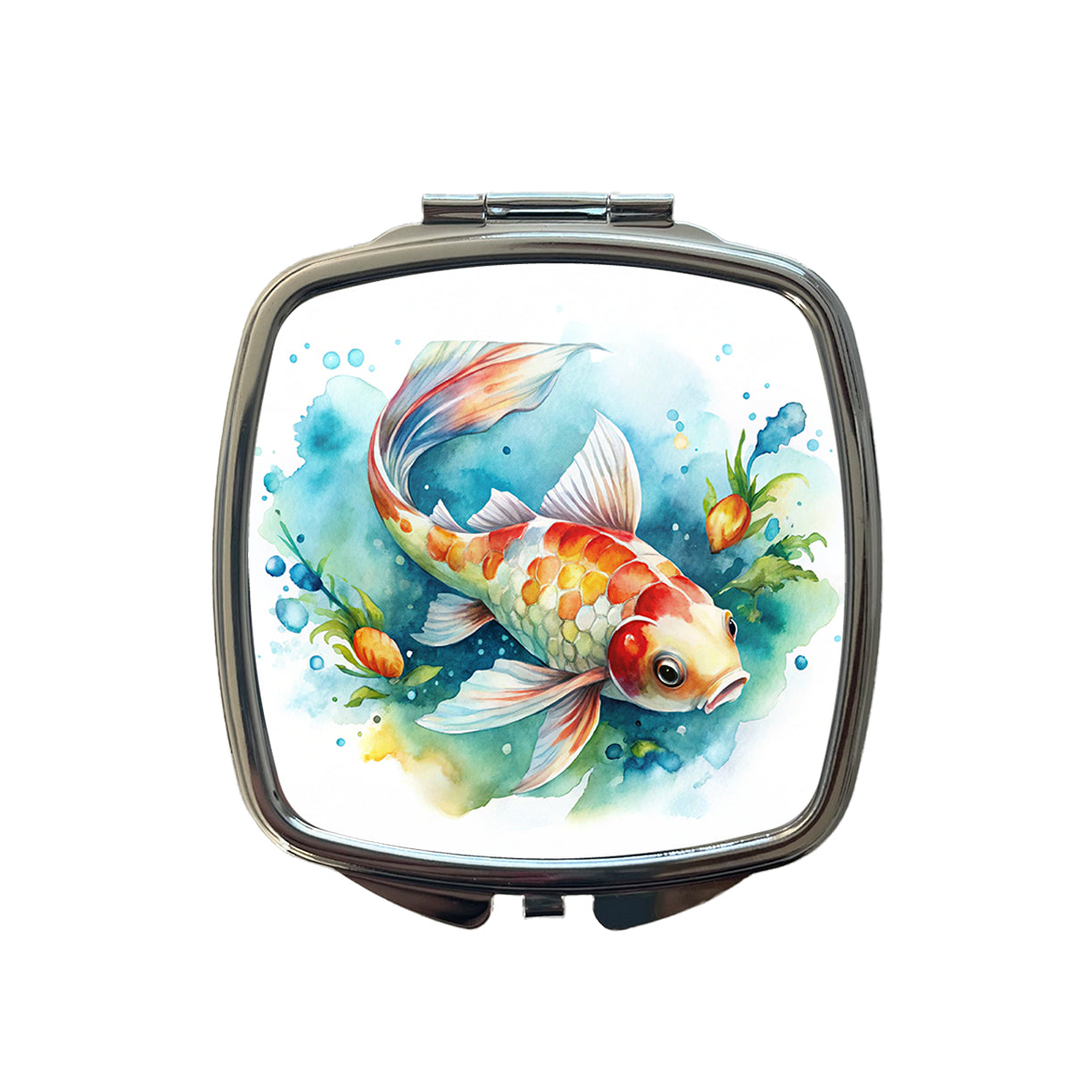 Koi Fish Watercolor Small Travel Purse Handbag Pocket Makeup Compact Mirror