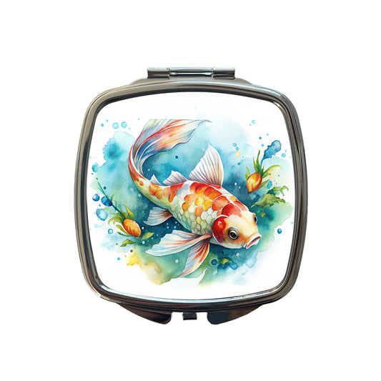 Koi Fish Watercolor Small Travel Purse Handbag Pocket Makeup Compact Mirror