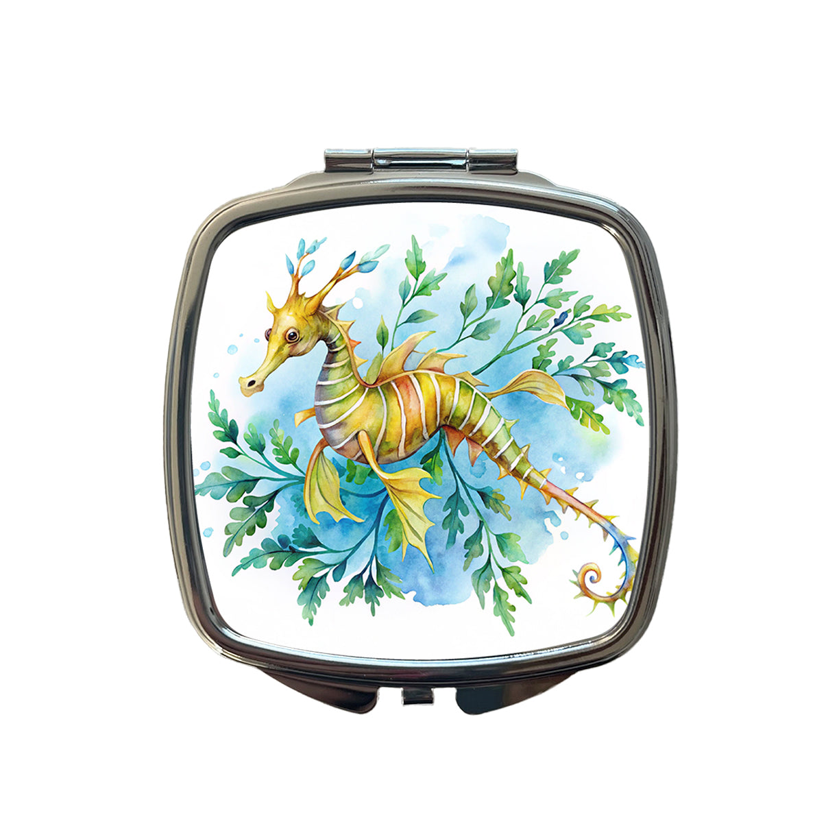 Leafy Seadragon Swimming Watercolor Small Travel Purse Handbag Pocket Makeup Compact Mirror