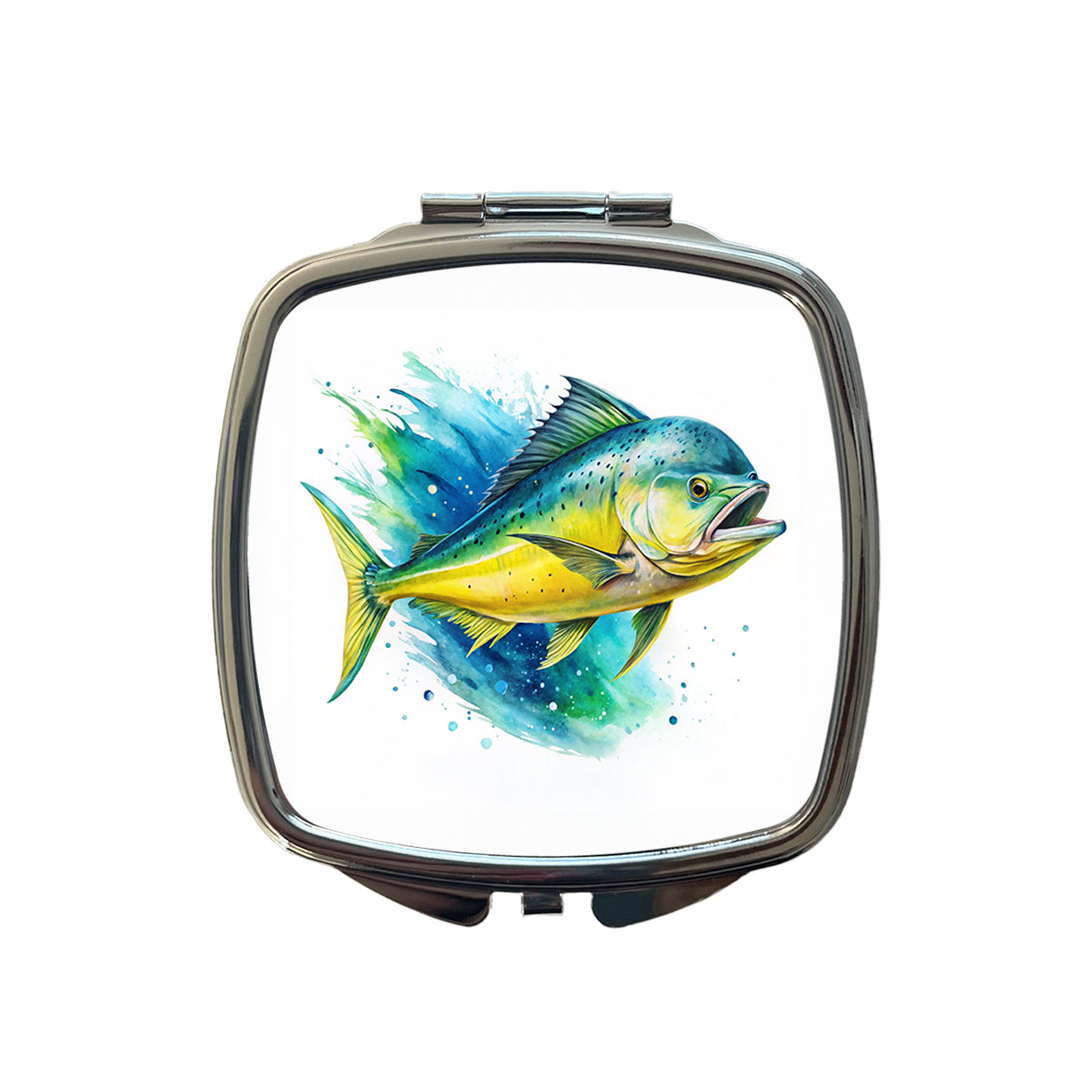 Mahi Mahi Fish Watercolor Small Travel Purse Handbag Pocket Makeup Compact Mirror