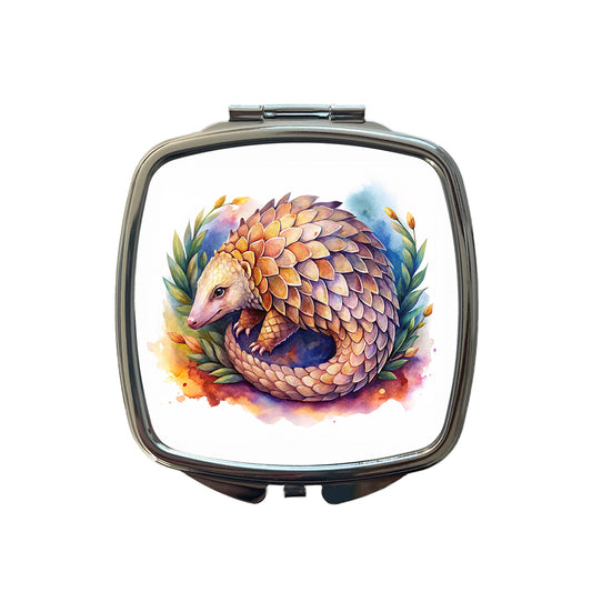 Pangolin Watercolor Small Travel Purse Handbag Pocket Makeup Compact Mirror