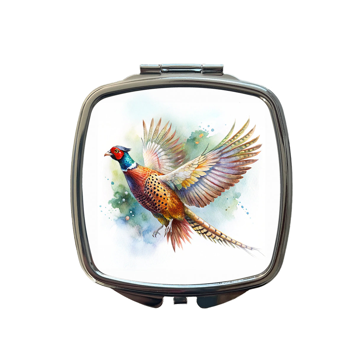 Pheasant In Flight Watercolor Small Travel Purse Handbag Pocket Makeup Compact Mirror