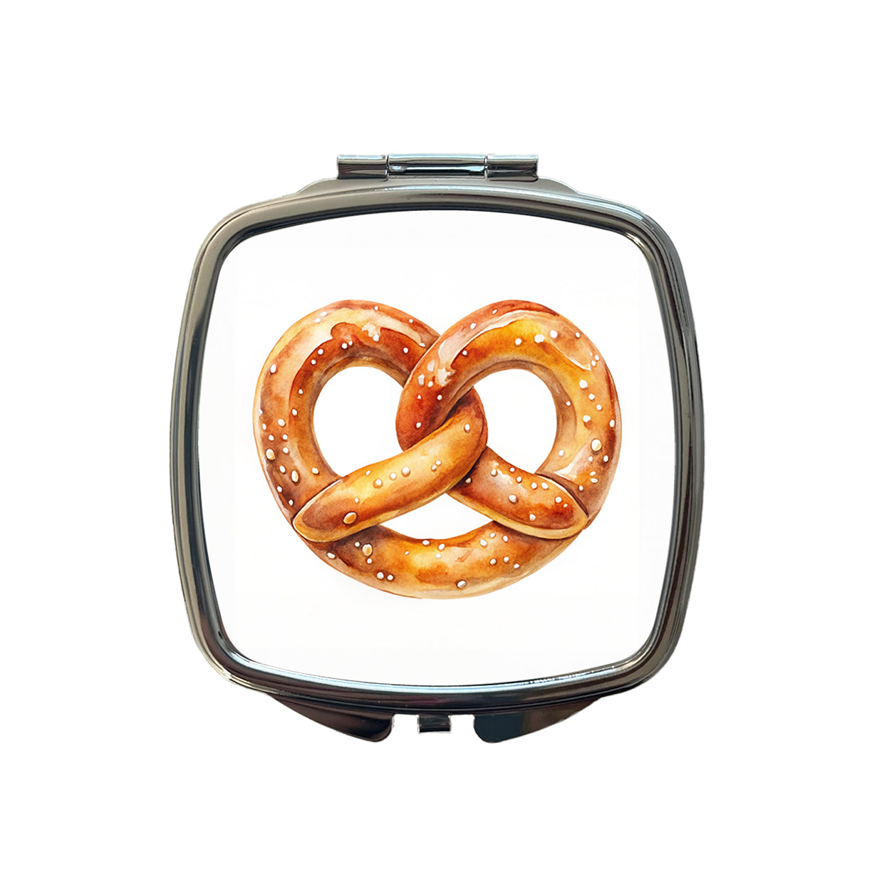 Pretzel Knot Oktoberfest Watercolor Small Travel Purse Handbag Pocket Makeup Compact Mirror