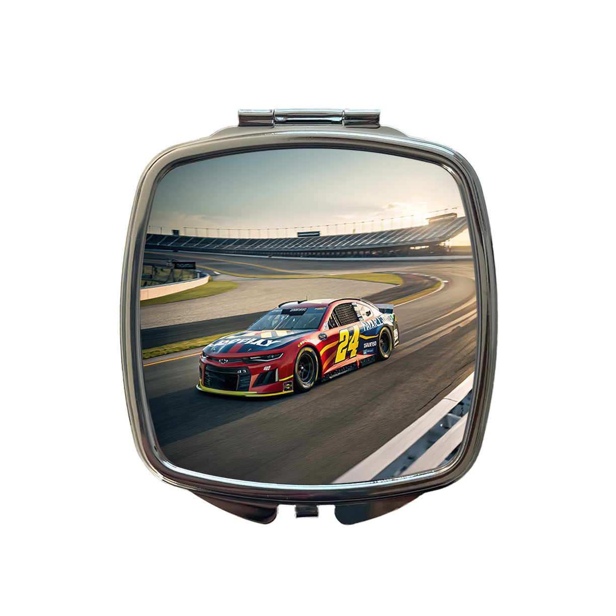 Racing Car Track Small Travel Purse Handbag Pocket Makeup Compact Mirror