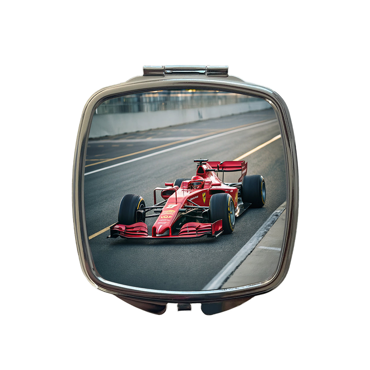 Red Racing Sports Car Small Travel Purse Handbag Pocket Makeup Compact Mirror