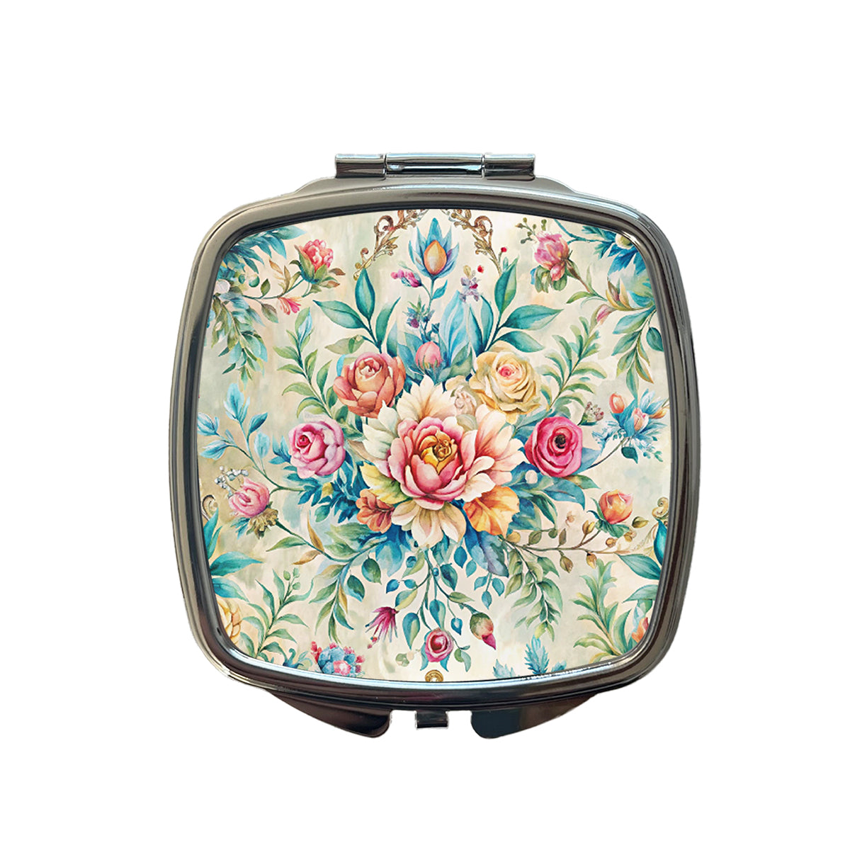 Elegant Bohemian Wallpaper Small Travel Purse Handbag Pocket Makeup Compact Mirror