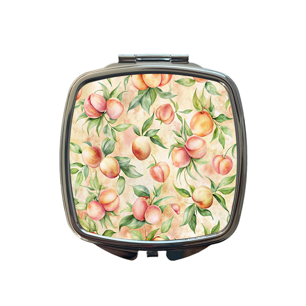 Peaches And Cream Wallpaper Small Travel Purse Handbag Pocket Makeup Compact Mirror