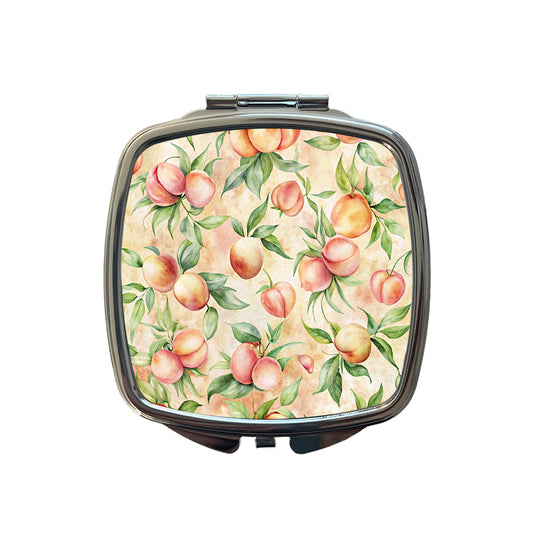 Peaches And Cream Wallpaper Small Travel Purse Handbag Pocket Makeup Compact Mirror
