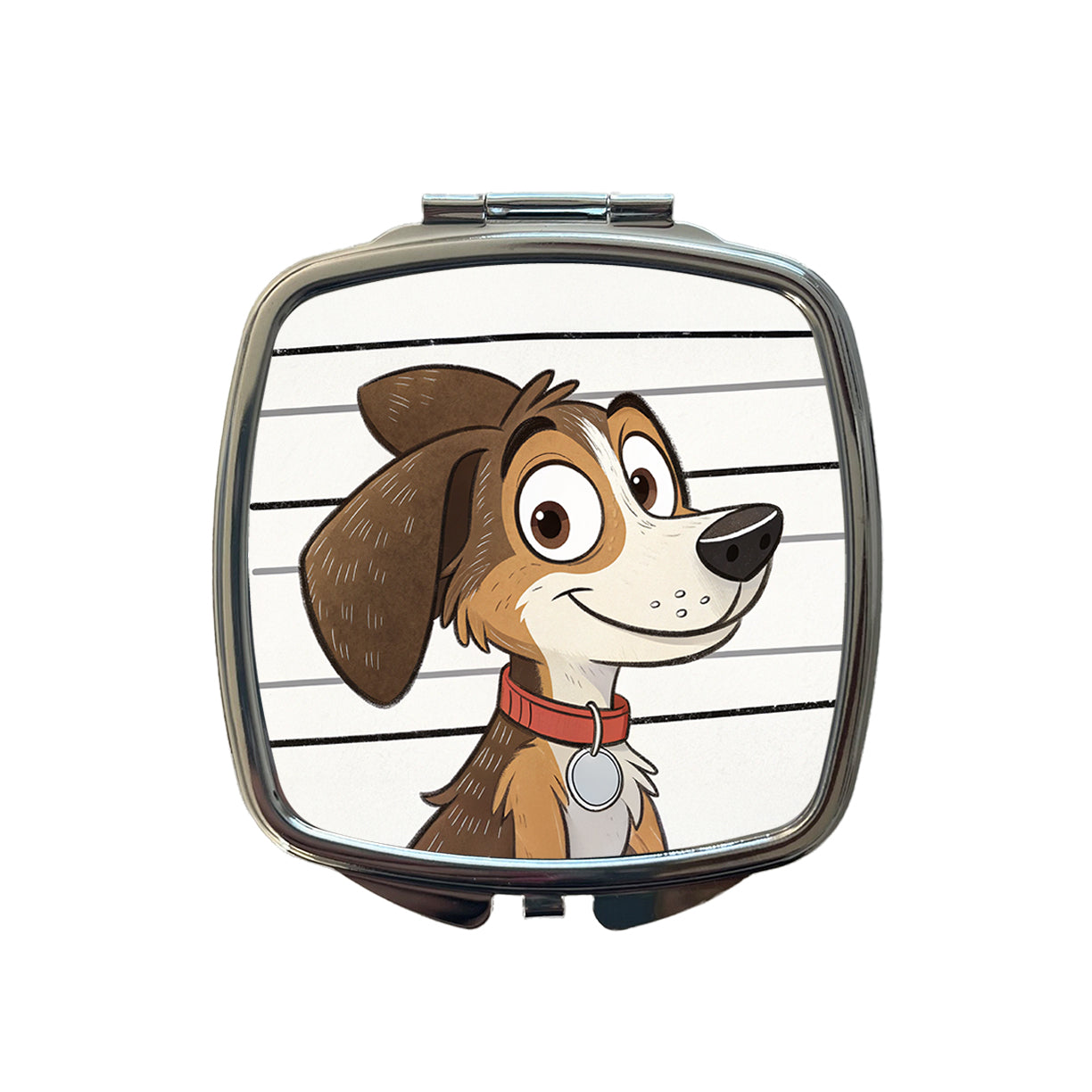 Dog Mug Shot Small Travel Purse Handbag Pocket Makeup Compact Mirror
