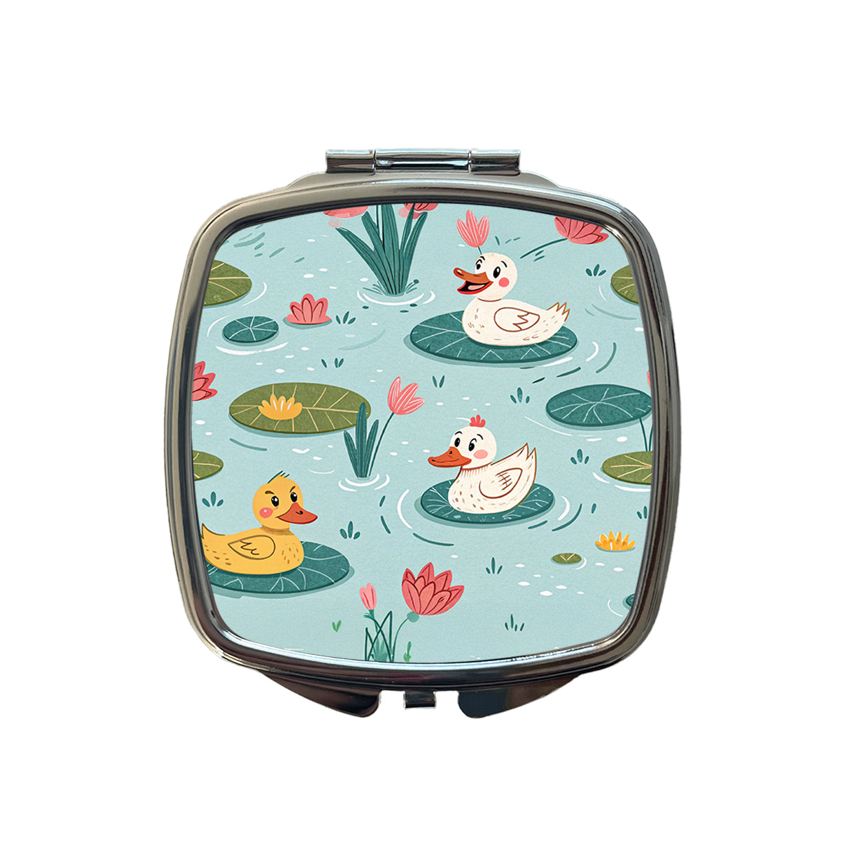 Ducks In Pond Small Travel Purse Handbag Pocket Makeup Compact Mirror