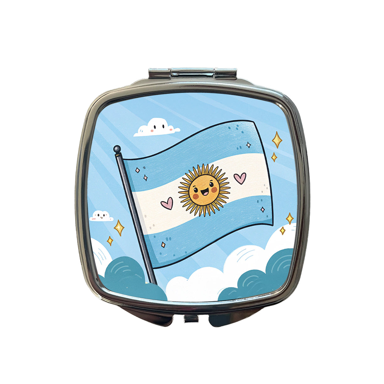 Kawaii Argentina Flag Small Travel Purse Handbag Pocket Makeup Compact Mirror
