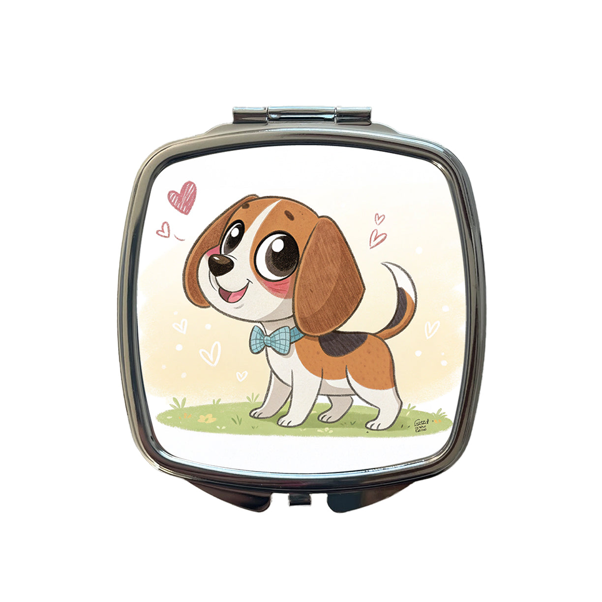 Kawaii Beagle Dog Small Travel Purse Handbag Pocket Makeup Compact Mirror