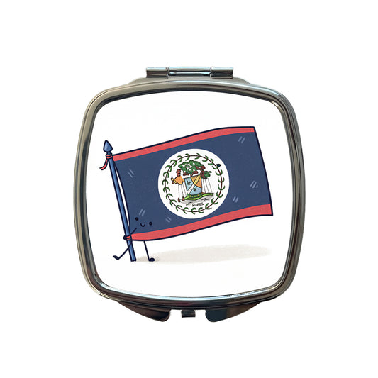 Kawaii Belize Flag Small Travel Purse Handbag Pocket Makeup Compact Mirror
