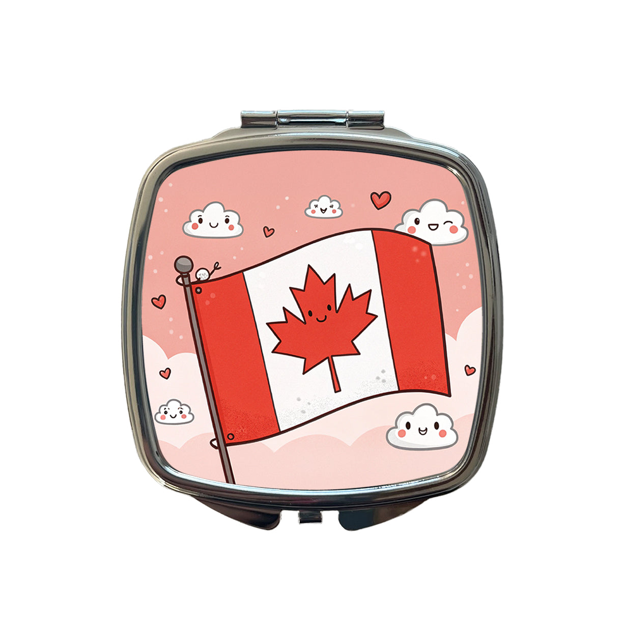 Kawaii Canada Flag Small Travel Purse Handbag Pocket Makeup Compact Mirror
