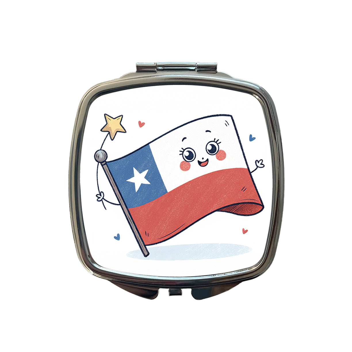 Kawaii Chile Flag Small Travel Purse Handbag Pocket Makeup Compact Mirror