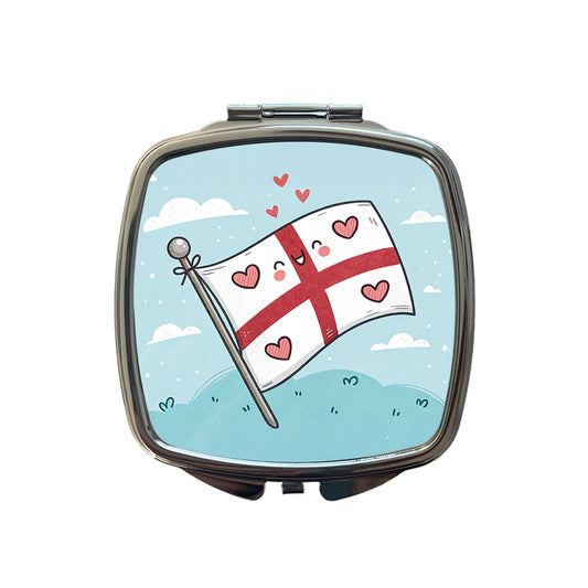 Kawaii England Flag Small Travel Purse Handbag Pocket Makeup Compact Mirror