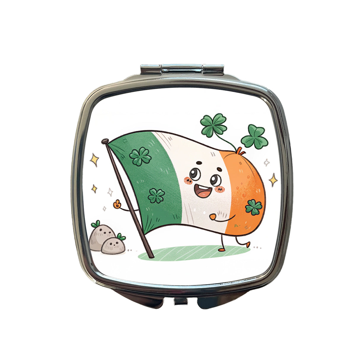 Kawaii Ireland Flag Small Travel Purse Handbag Pocket Makeup Compact Mirror