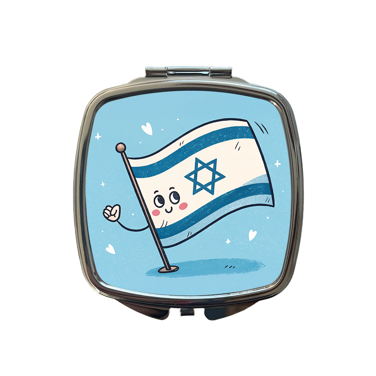 Kawaii Israel Flag Small Travel Purse Handbag Pocket Makeup Compact Mirror