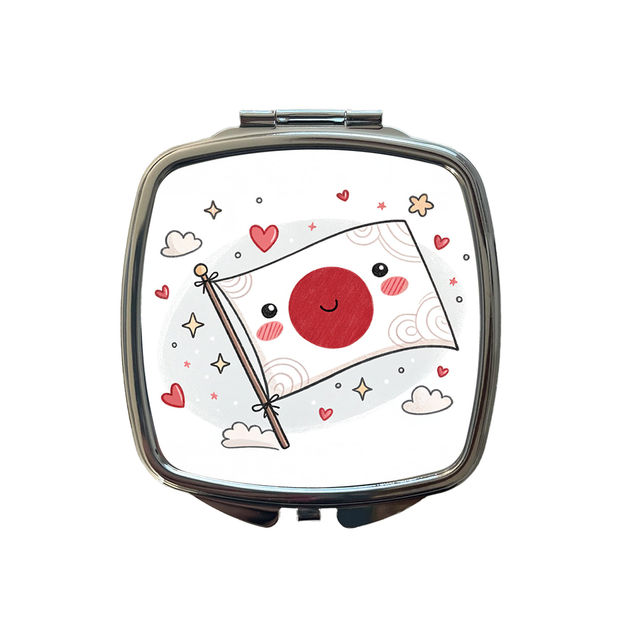 Kawaii Japan Flag Small Travel Purse Handbag Pocket Makeup Compact Mirror