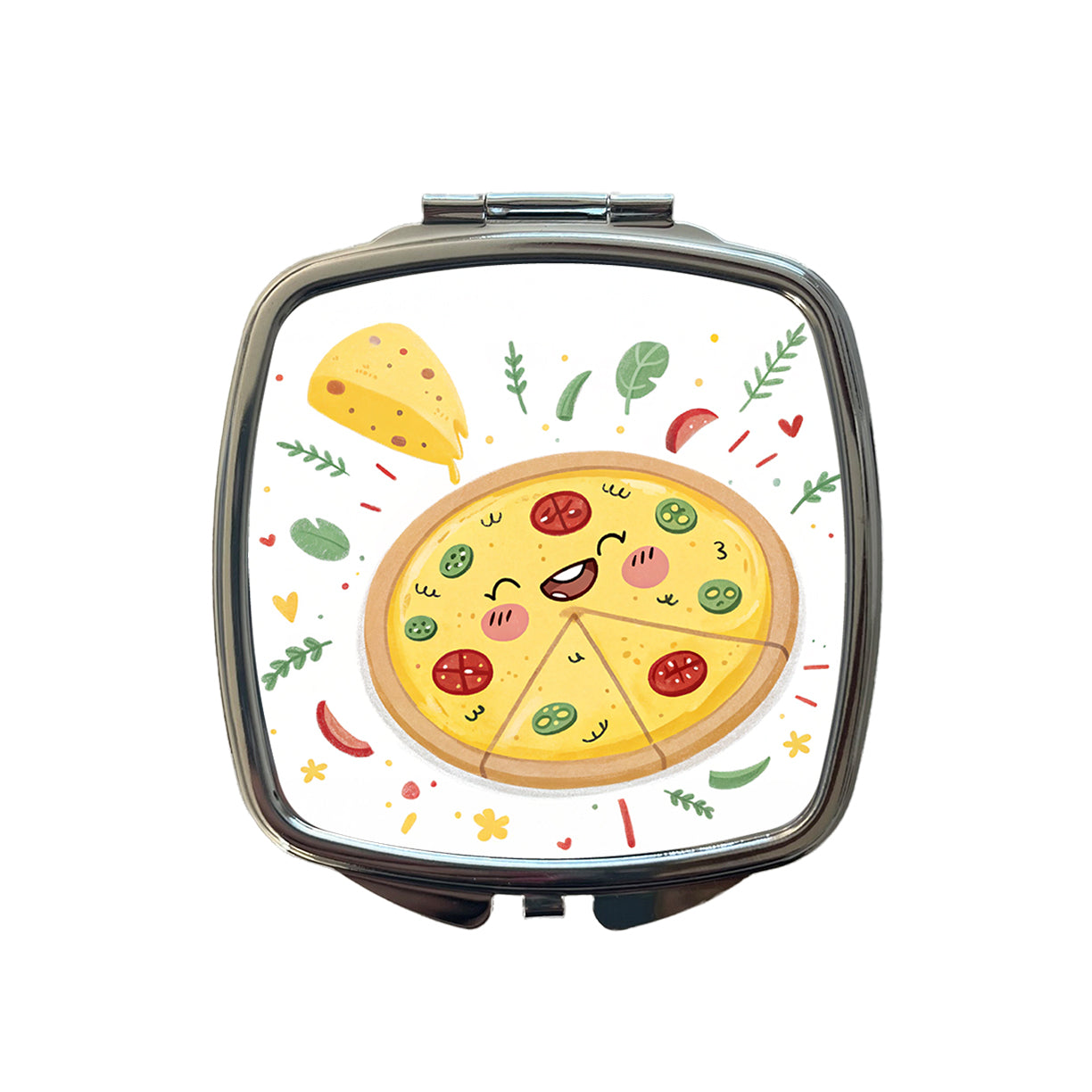 Kawaii Pizza Small Travel Purse Handbag Pocket Makeup Compact Mirror