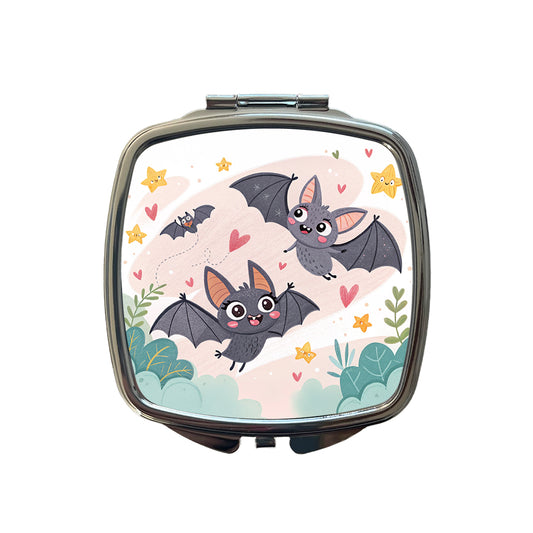 Kawaii Scattered Bats Small Travel Purse Handbag Pocket Makeup Compact Mirror