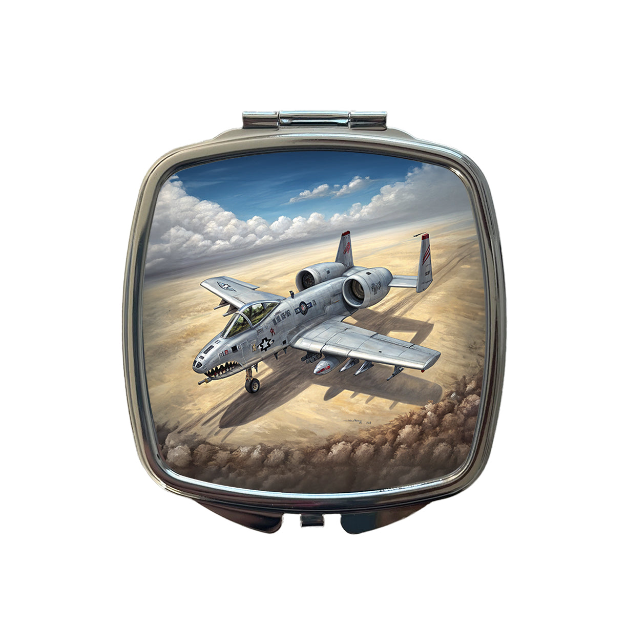 A-10 Warthog Thunderbolt II US Air Force Ground Attack Plane Small Travel Purse Handbag Pocket Makeup Compact Mirror