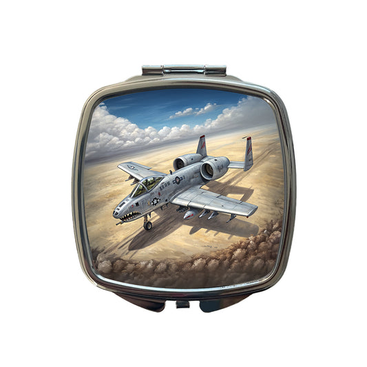 A-10 Warthog Thunderbolt II US Air Force Ground Attack Plane Small Travel Purse Handbag Pocket Makeup Compact Mirror