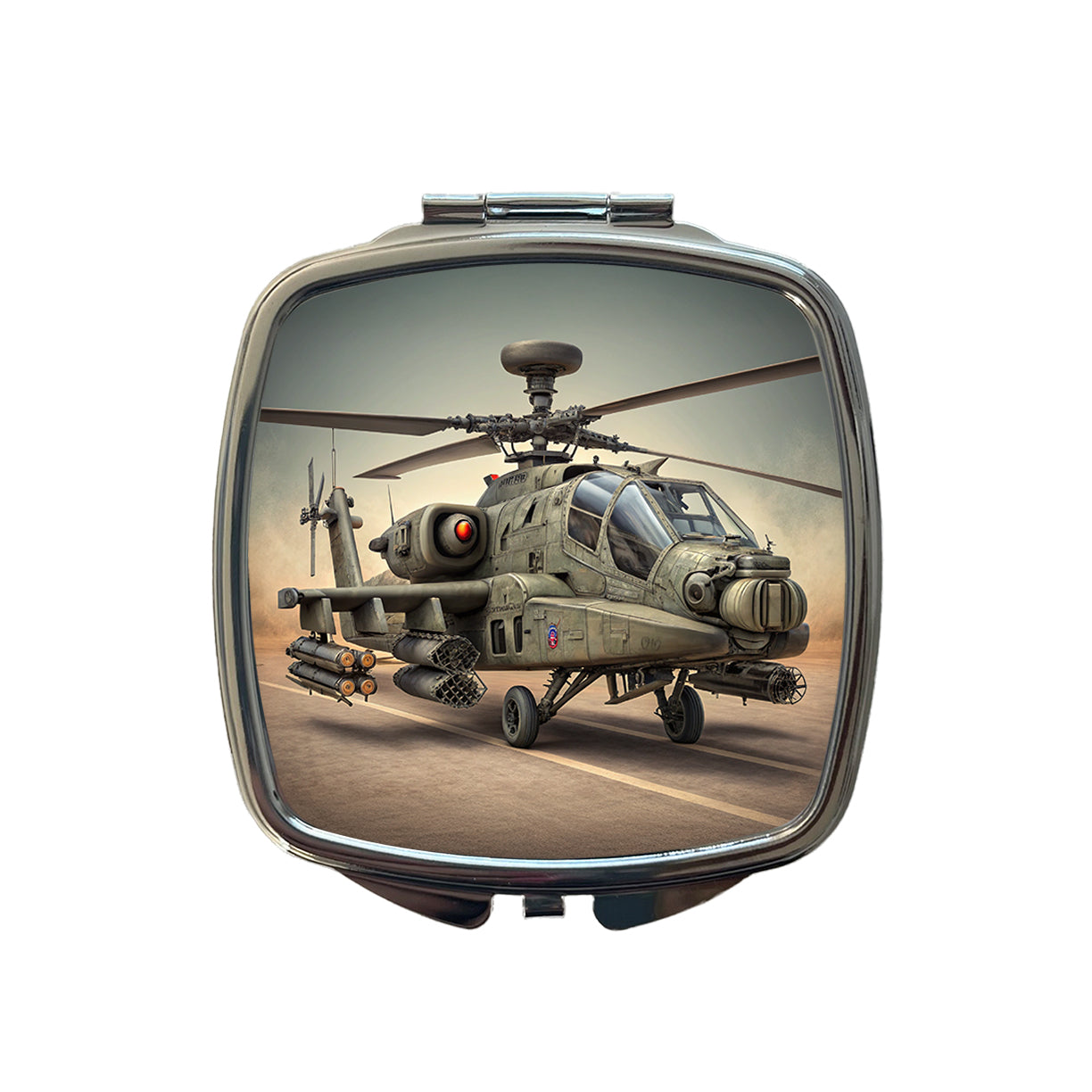 AH-64 Apache US Army Attack Helicopter Small Travel Purse Handbag Pocket Makeup Compact Mirror