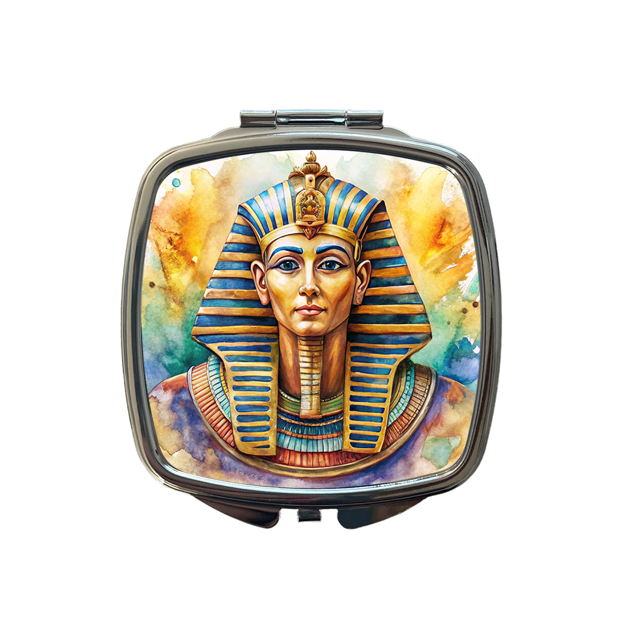 Ancient Egyptian Pharaoh Watercolor Small Travel Purse Handbag Pocket Makeup Compact Mirror