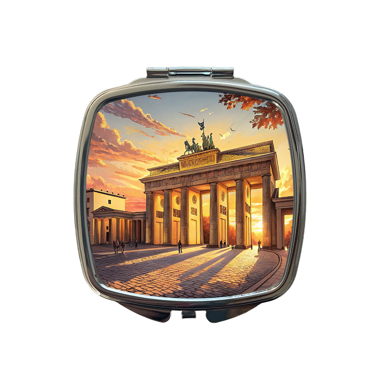 Brandenburg Gate At Sunset Berlin Germany Small Travel Purse Handbag Pocket Makeup Compact Mirror