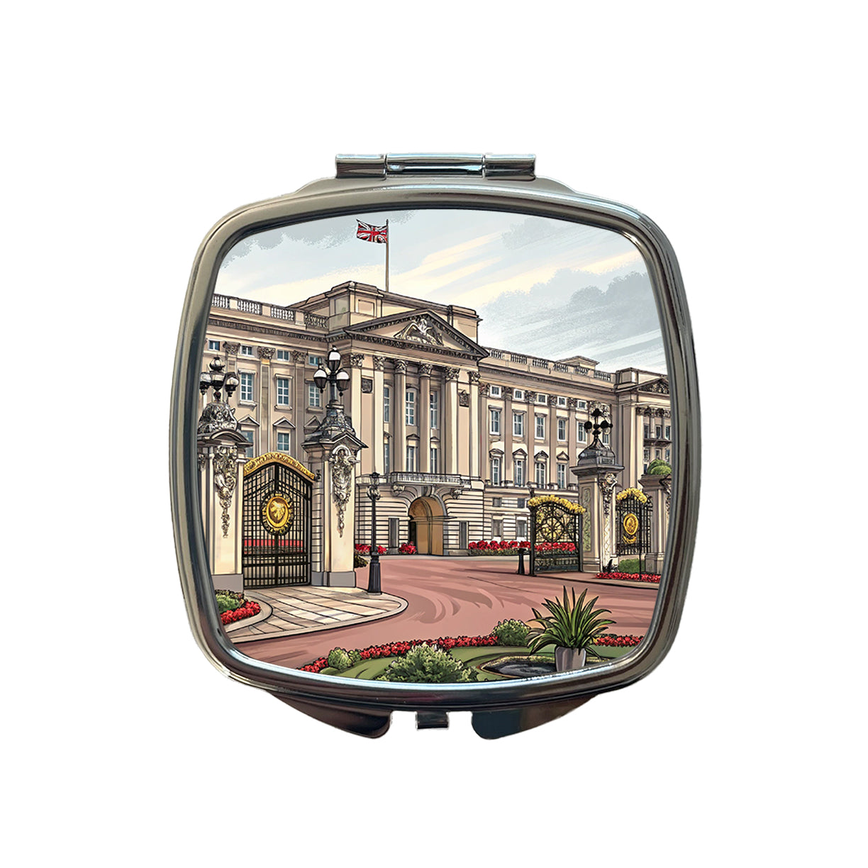 Buckingham Palace London England Great Britain Small Travel Purse Handbag Pocket Makeup Compact Mirror