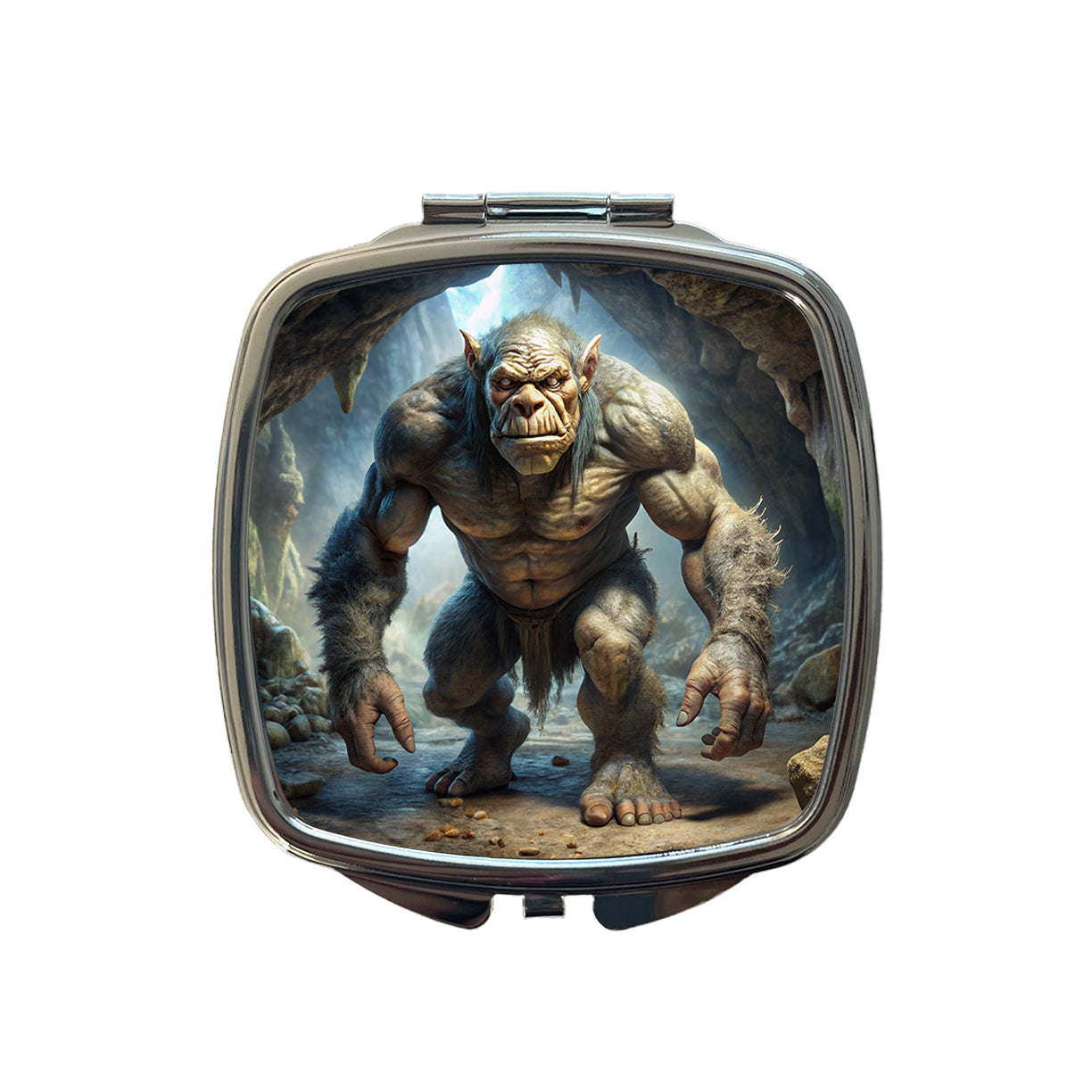Cave Troll Fantasy Monster Small Travel Purse Handbag Pocket Makeup Compact Mirror