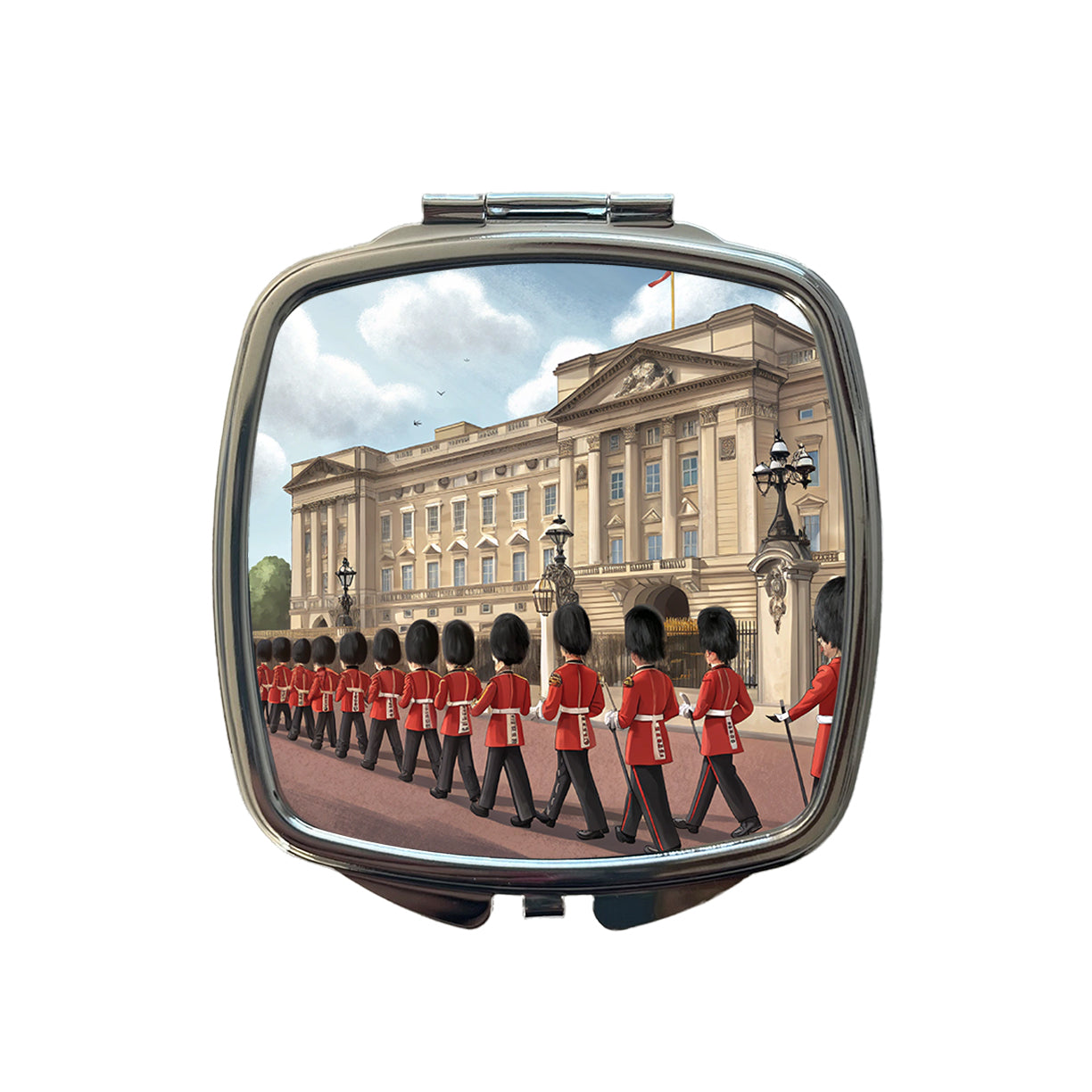 Changing Of The Guard At Buckingham Palace London England Small Travel Purse Handbag Pocket Makeup Compact Mirror