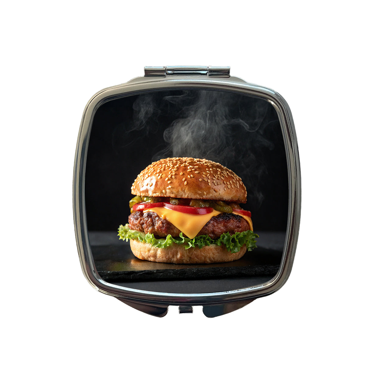 Cheeseburger with all the Toppings Small Travel Purse Handbag Pocket Makeup Compact Mirror