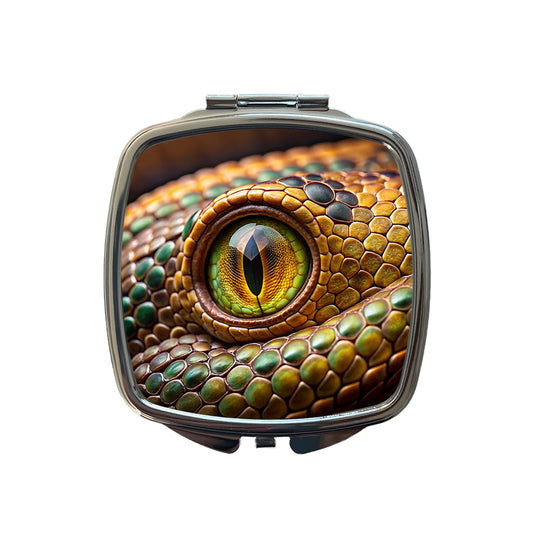 Close-Up Of a Snake's Eye Reptile Small Travel Purse Handbag Pocket Makeup Compact Mirror