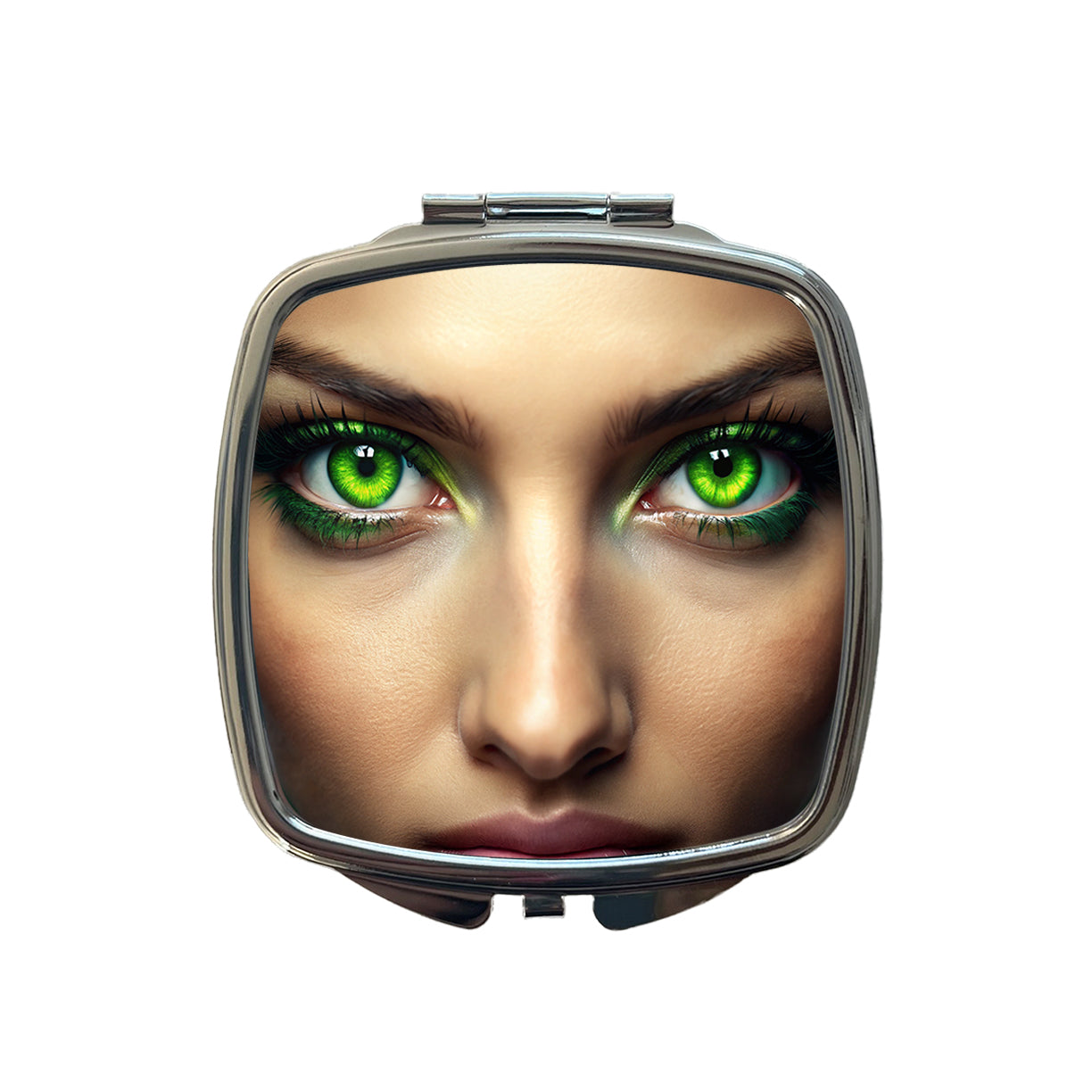 Close-Up Of Green Eyes Small Travel Purse Handbag Pocket Makeup Compact Mirror