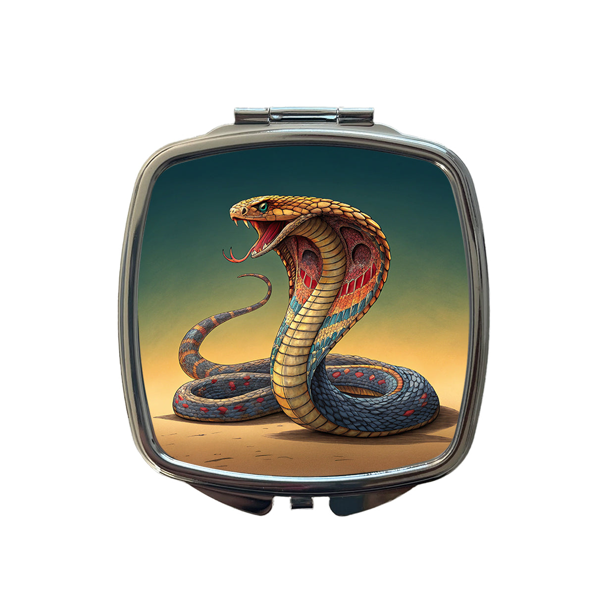Colorful Cobra Snake Reptile Small Travel Purse Handbag Pocket Makeup Compact Mirror