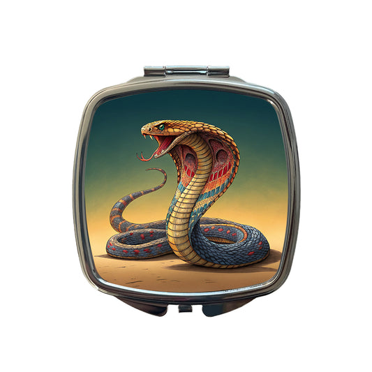Colorful Cobra Snake Reptile Small Travel Purse Handbag Pocket Makeup Compact Mirror