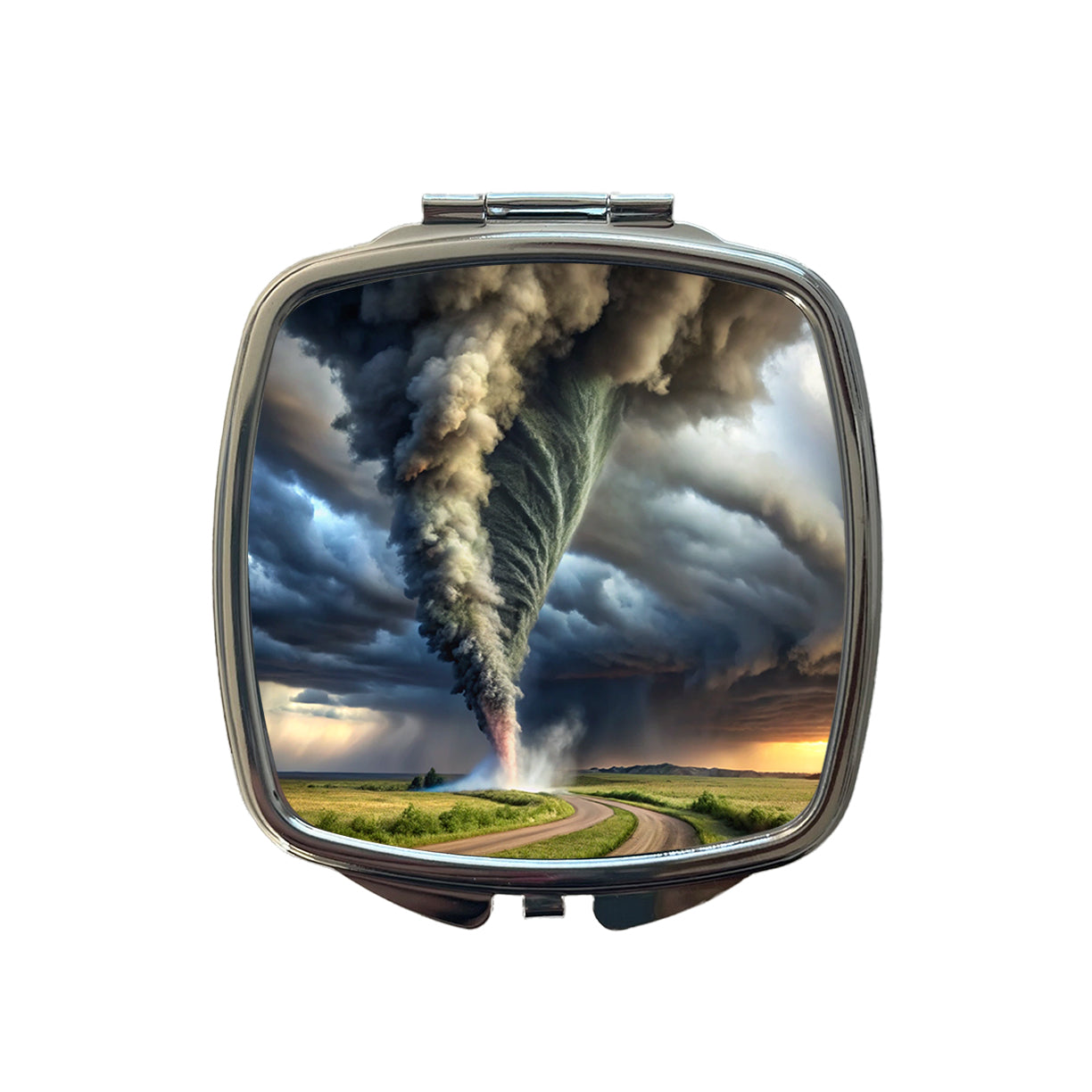 Dark and Scary Tornado Twister Small Travel Purse Handbag Pocket Makeup Compact Mirror