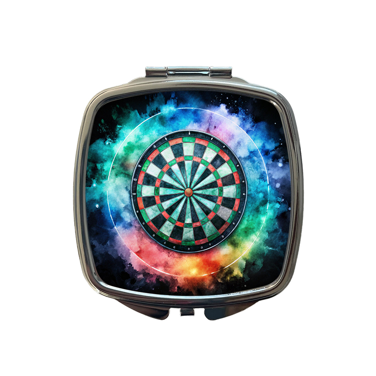 Dart Board Black Watercolor Small Travel Purse Handbag Pocket Makeup Compact Mirror