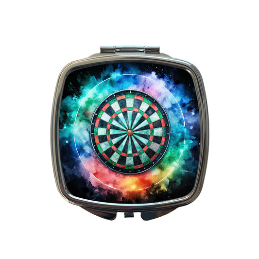 Dart Board Black Watercolor Small Travel Purse Handbag Pocket Makeup Compact Mirror