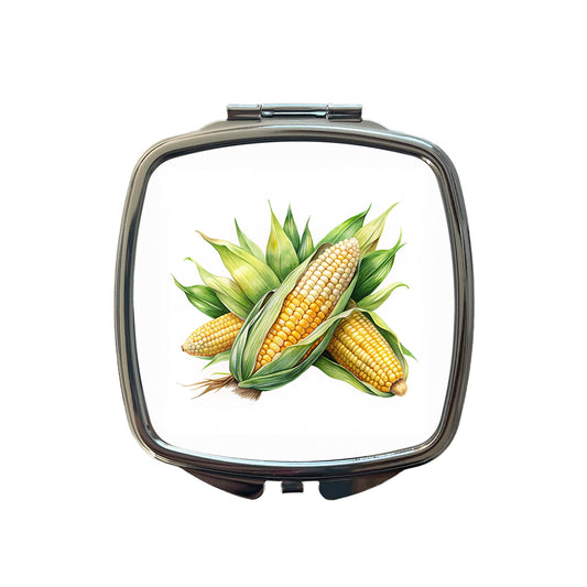 Ears of Corn Watercolor Small Travel Purse Handbag Pocket Makeup Compact Mirror